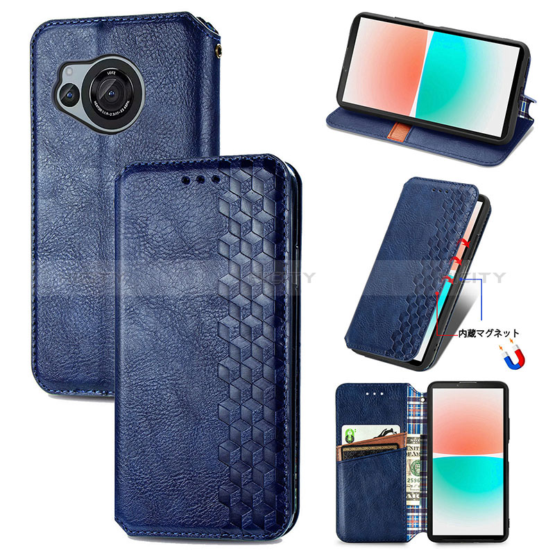 Funda de Cuero Cartera con Soporte Carcasa S09D para Sharp Aquos R8s