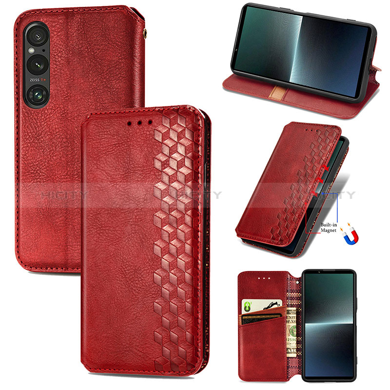 Funda de Cuero Cartera con Soporte Carcasa S09D para Sony Xperia 1 V