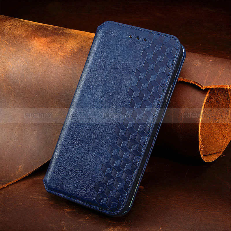 Funda de Cuero Cartera con Soporte Carcasa S09D para Xiaomi Poco M5S Azul