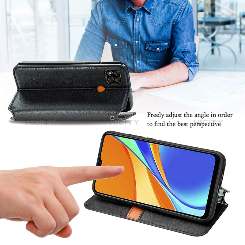 Funda de Cuero Cartera con Soporte Carcasa S09D para Xiaomi Redmi 9 Activ