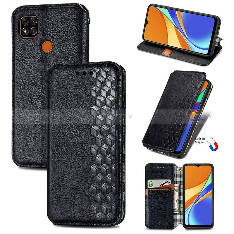 Funda de Cuero Cartera con Soporte Carcasa S09D para Xiaomi Redmi 9 Activ