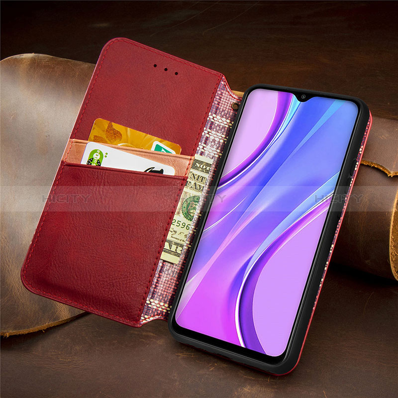 Funda de Cuero Cartera con Soporte Carcasa S09D para Xiaomi Redmi 9 Prime India