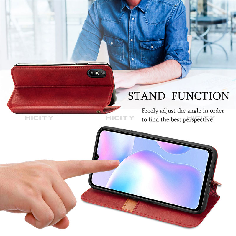 Funda de Cuero Cartera con Soporte Carcasa S09D para Xiaomi Redmi 9A