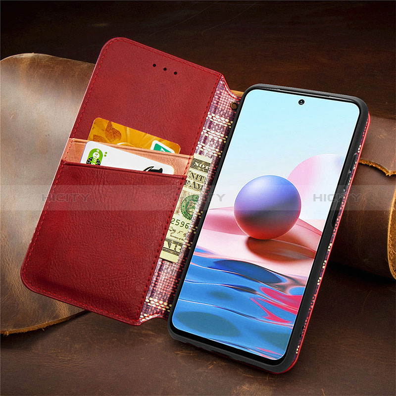 Funda de Cuero Cartera con Soporte Carcasa S09D para Xiaomi Redmi Note 10 4G