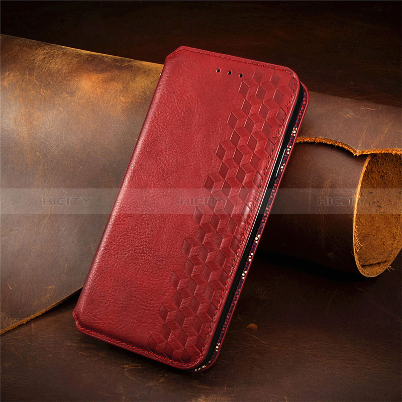 Funda de Cuero Cartera con Soporte Carcasa S09D para Xiaomi Redmi Note 10S 4G Rojo