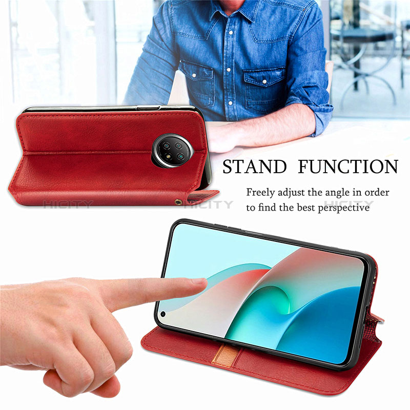 Funda de Cuero Cartera con Soporte Carcasa S09D para Xiaomi Redmi Note 9 5G