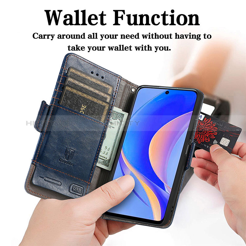 Funda de Cuero Cartera con Soporte Carcasa S10D para Huawei Enjoy 50 Pro