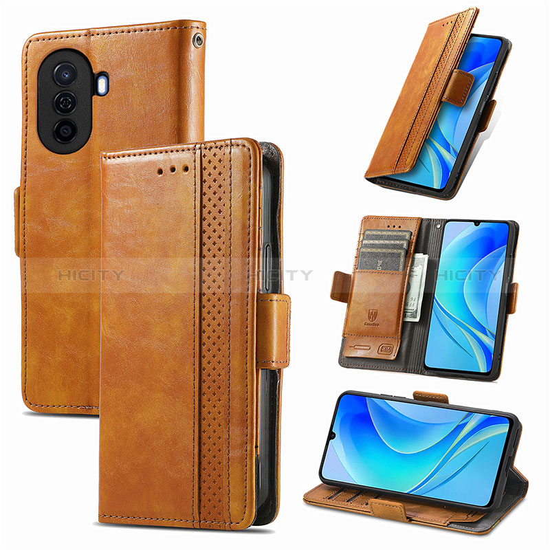 Funda de Cuero Cartera con Soporte Carcasa S10D para Huawei Nova Y70