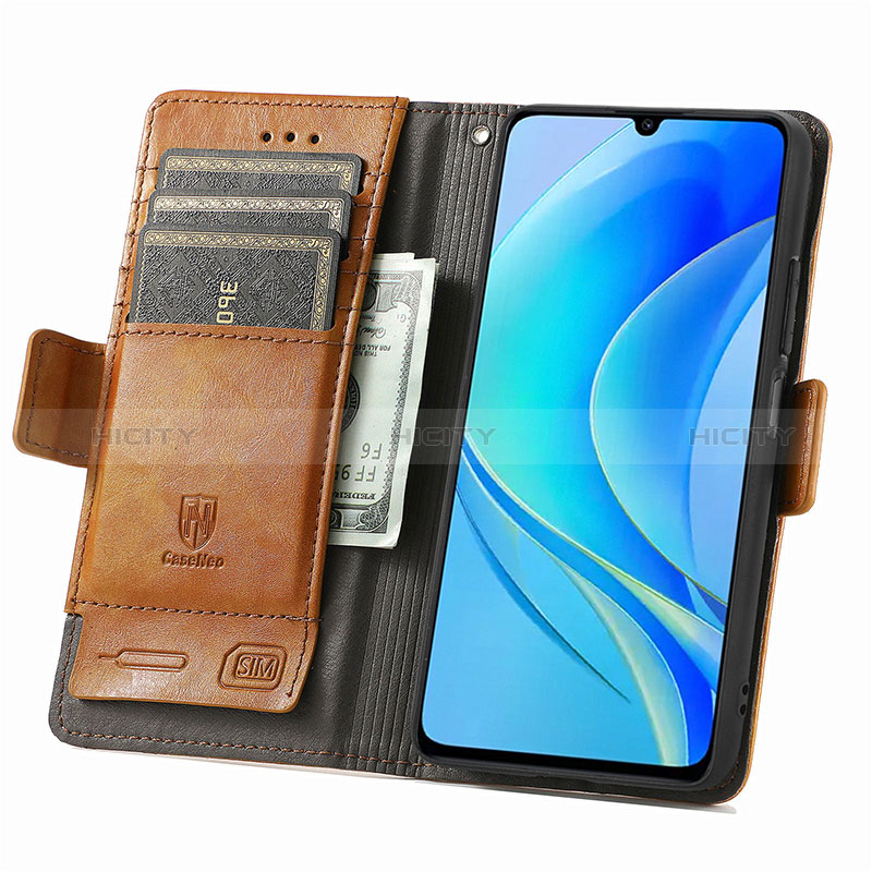 Funda de Cuero Cartera con Soporte Carcasa S10D para Huawei Nova Y70