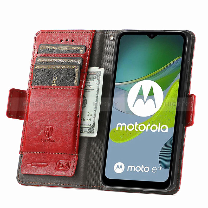 Funda de Cuero Cartera con Soporte Carcasa S10D para Motorola Moto E13