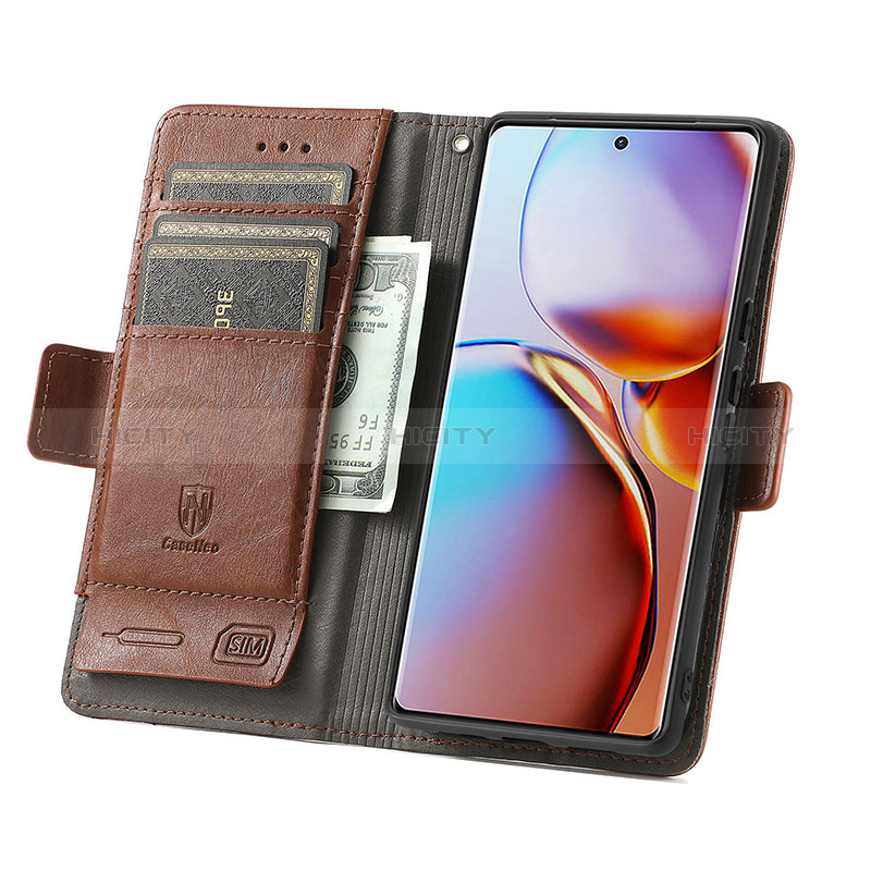 Funda de Cuero Cartera con Soporte Carcasa S10D para Motorola Moto Edge Plus (2023) 5G