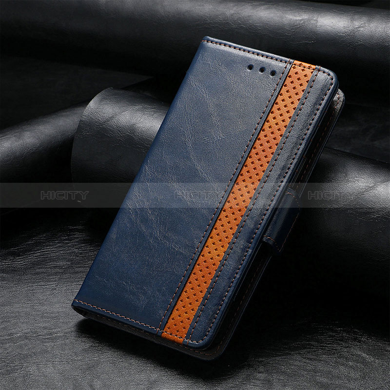 Funda de Cuero Cartera con Soporte Carcasa S10D para Nokia C3 Azul