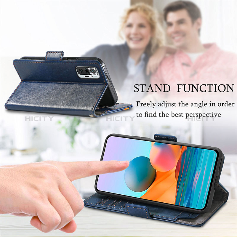 Funda de Cuero Cartera con Soporte Carcasa S10D para Xiaomi Redmi Note 10 Pro 4G