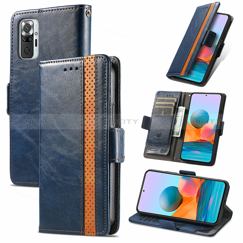 Funda de Cuero Cartera con Soporte Carcasa S10D para Xiaomi Redmi Note 10 Pro 4G