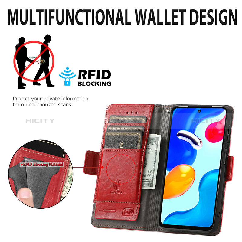 Funda de Cuero Cartera con Soporte Carcasa S10D para Xiaomi Redmi Note 11S 4G