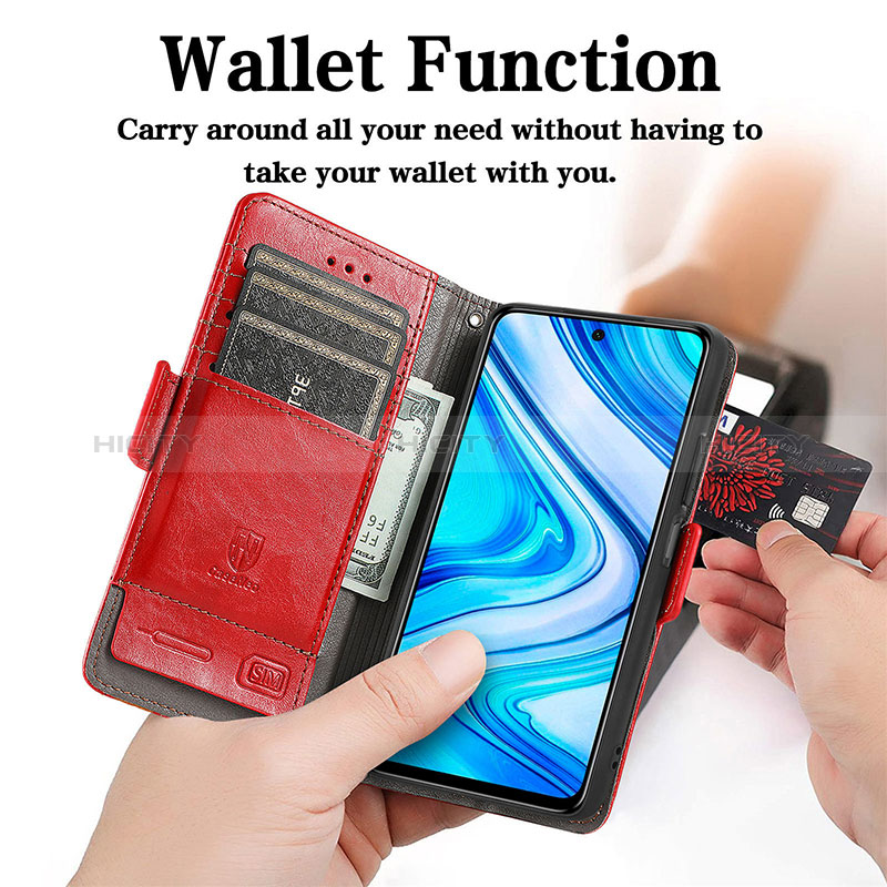 Funda de Cuero Cartera con Soporte Carcasa S10D para Xiaomi Redmi Note 9 Pro Max