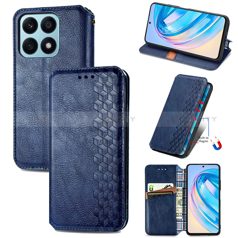 Funda de Cuero Cartera con Soporte Carcasa S11D para Huawei Honor X8a 4G