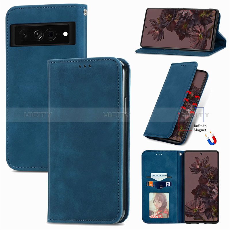 Funda de Cuero Cartera con Soporte Carcasa S12D para Google Pixel 7 Pro 5G