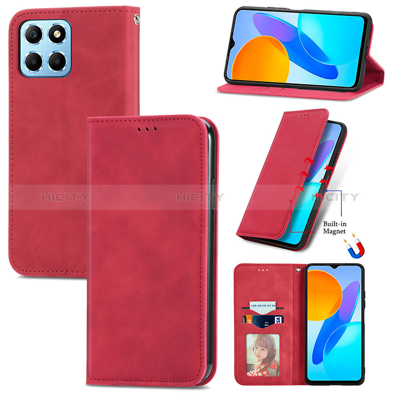 Funda de Cuero Cartera con Soporte Carcasa S12D para Huawei Honor X6S