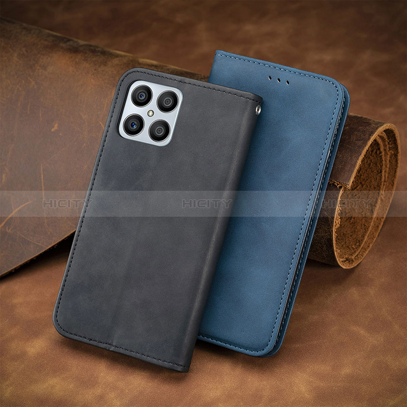 Funda de Cuero Cartera con Soporte Carcasa S12D para Huawei Honor X8 4G