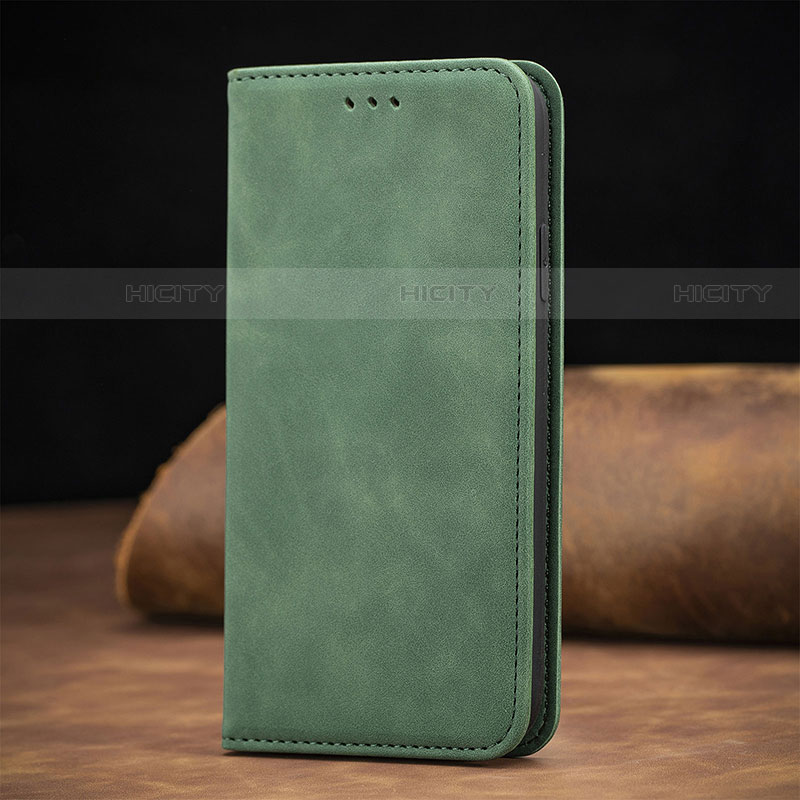 Funda de Cuero Cartera con Soporte Carcasa S12D para Samsung Galaxy S22 Ultra 5G Verde