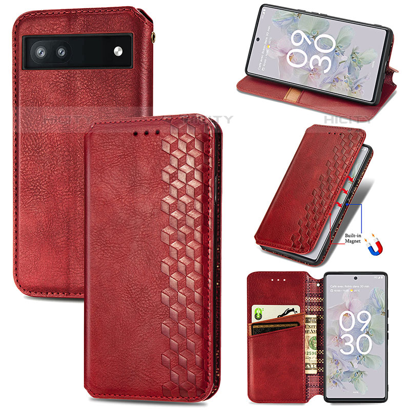 Funda de Cuero Cartera con Soporte Carcasa S14D para Google Pixel 6a 5G