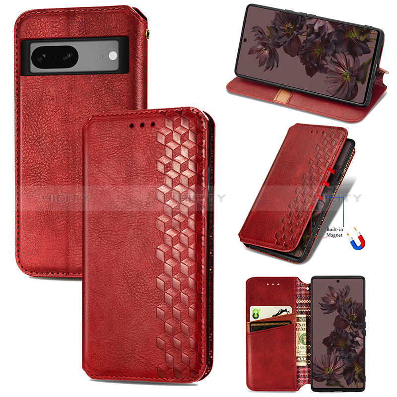 Funda de Cuero Cartera con Soporte Carcasa S14D para Google Pixel 7 5G