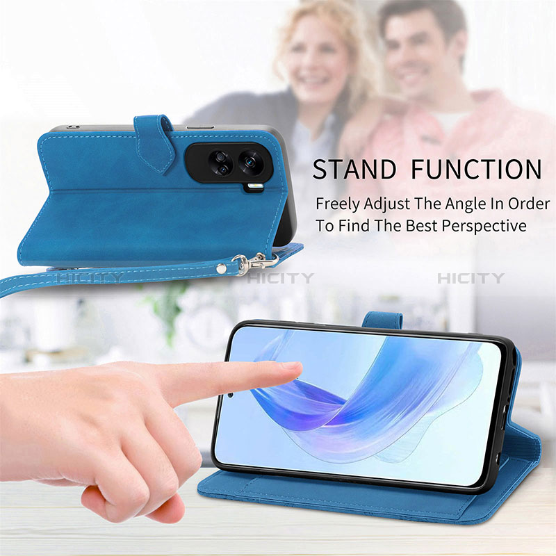 Funda de Cuero Cartera con Soporte Carcasa S14D para Huawei Honor 90 Lite 5G