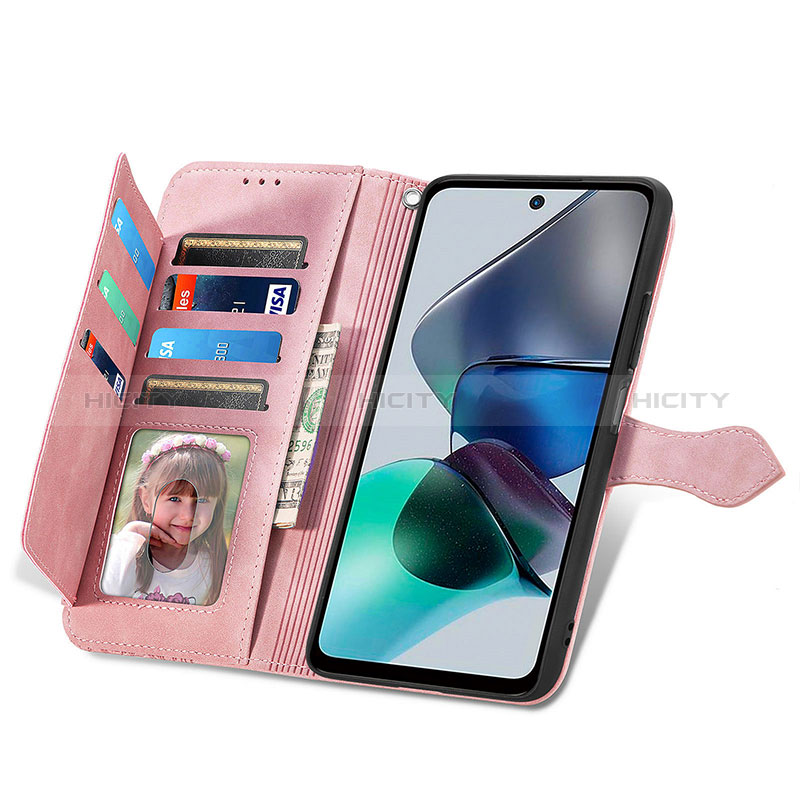 Funda de Cuero Cartera con Soporte Carcasa S14D para Motorola Moto G13