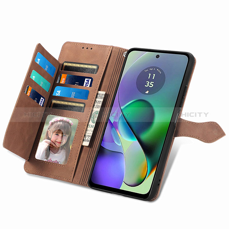 Funda de Cuero Cartera con Soporte Carcasa S14D para Motorola Moto G54 5G