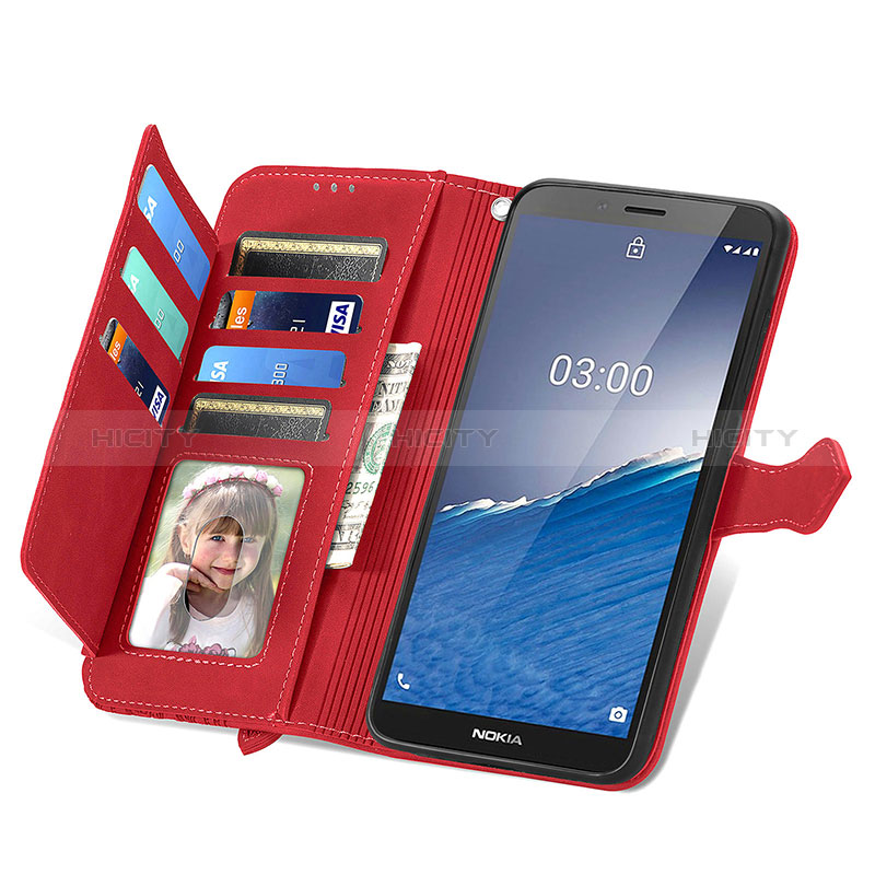 Funda de Cuero Cartera con Soporte Carcasa S14D para Nokia C3