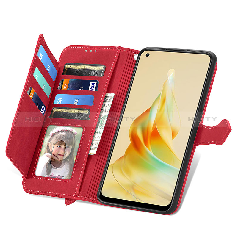 Funda de Cuero Cartera con Soporte Carcasa S14D para Oppo Reno8 T 4G