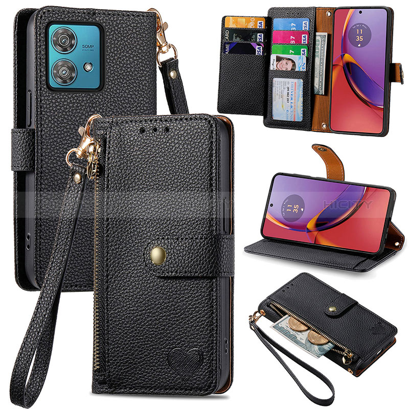 Funda de Cuero Cartera con Soporte Carcasa S15D para Motorola Moto G84 5G