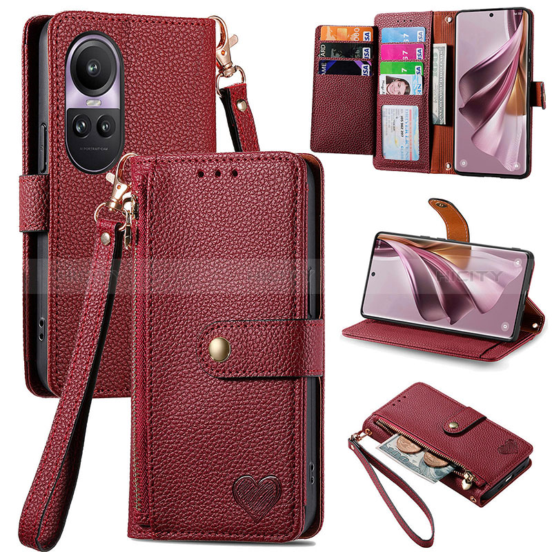 Funda de Cuero Cartera con Soporte Carcasa S15D para Oppo Reno10 5G