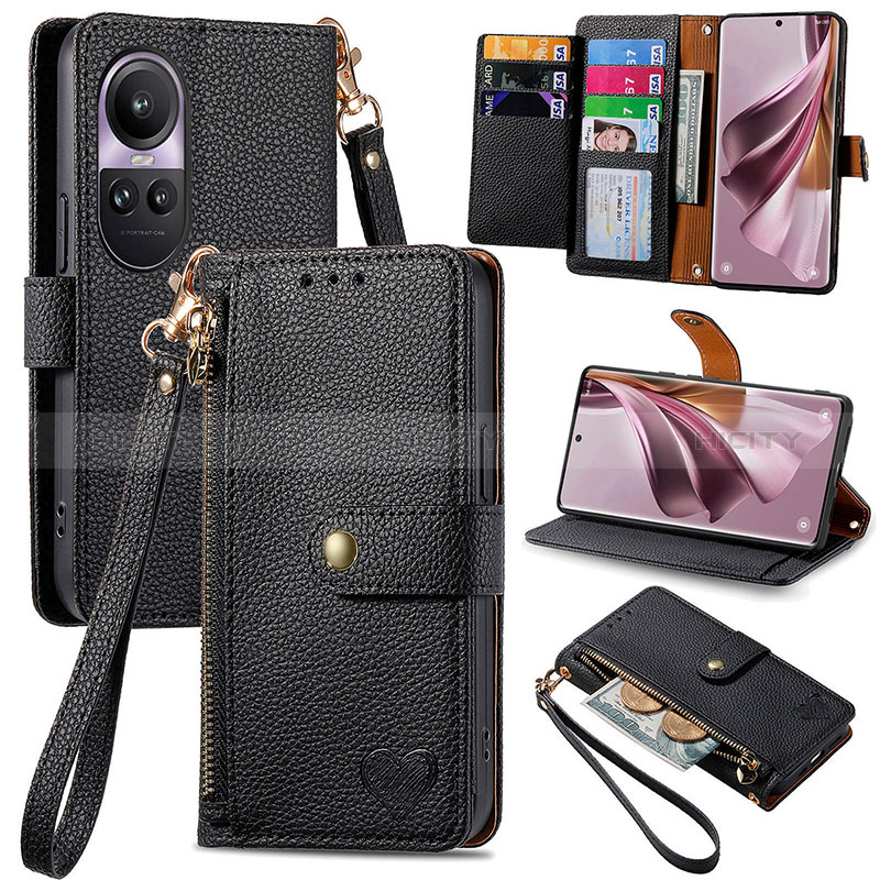 Funda de Cuero Cartera con Soporte Carcasa S15D para Oppo Reno10 5G