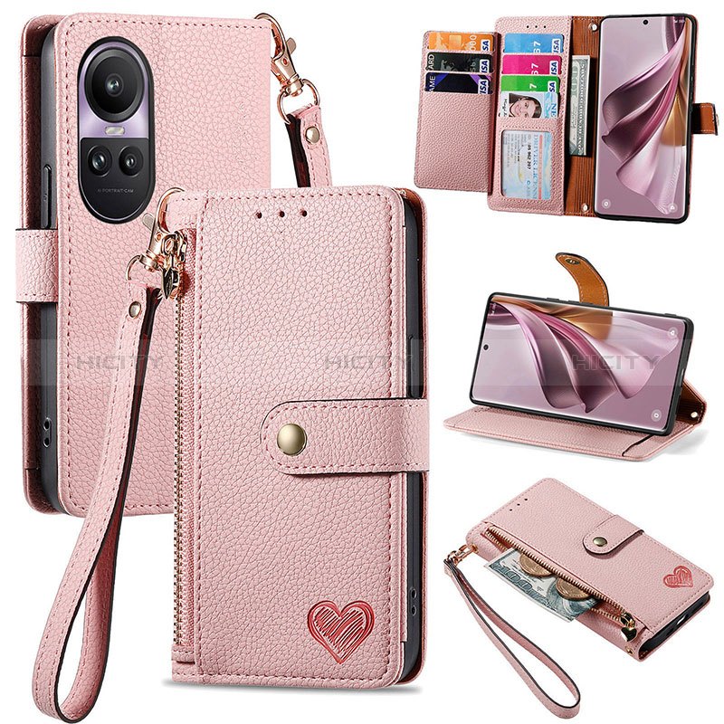 Funda de Cuero Cartera con Soporte Carcasa S15D para Oppo Reno10 5G