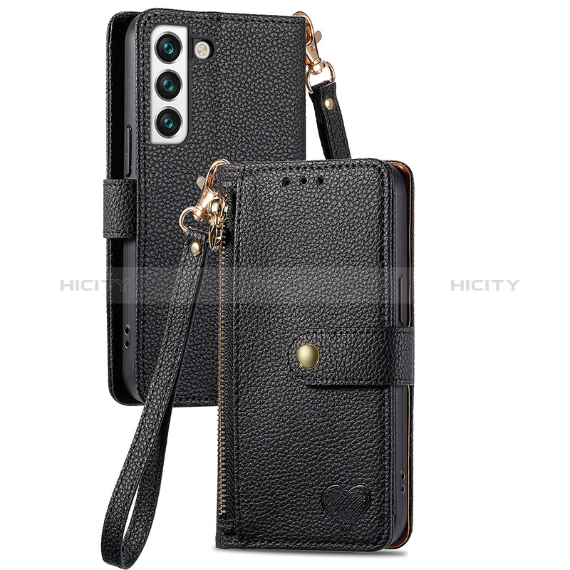 Funda de Cuero Cartera con Soporte Carcasa S15D para Samsung Galaxy S22 5G Negro