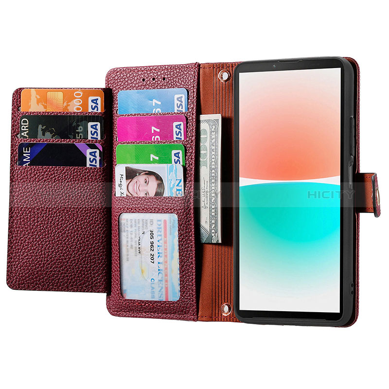 Funda de Cuero Cartera con Soporte Carcasa S15D para Sharp Aquos R8s