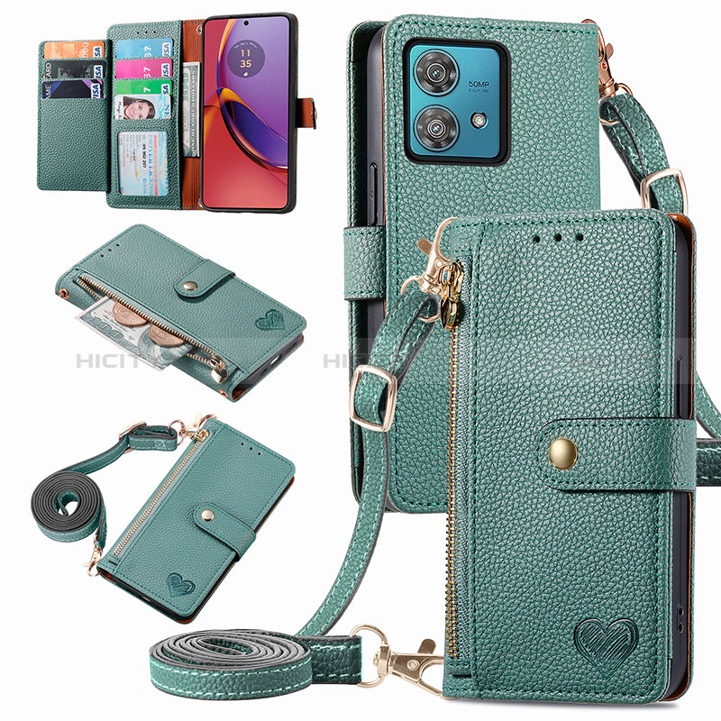 Funda de Cuero Cartera con Soporte Carcasa S16D para Motorola Moto G84 5G