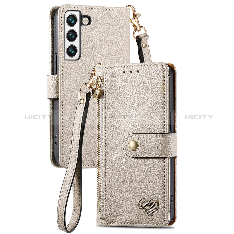 Funda de Cuero Cartera con Soporte Carcasa S16D para Samsung Galaxy S23 Plus 5G Gris