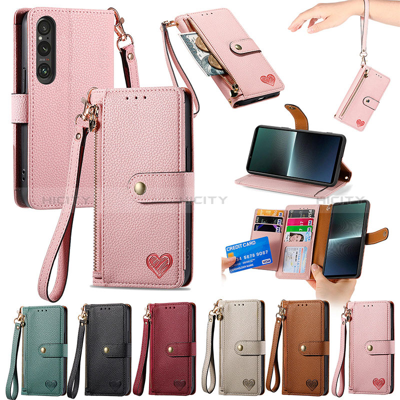 Funda de Cuero Cartera con Soporte Carcasa S16D para Sony Xperia 1 V