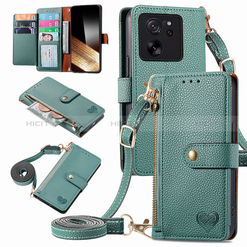 Funda de Cuero Cartera con Soporte Carcasa S16D para Xiaomi Redmi K60 Ultra 5G Verde