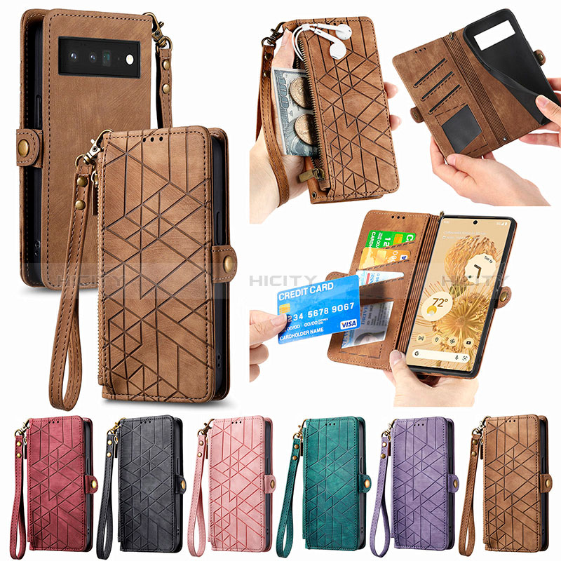 Funda de Cuero Cartera con Soporte Carcasa S17D para Google Pixel 6 5G