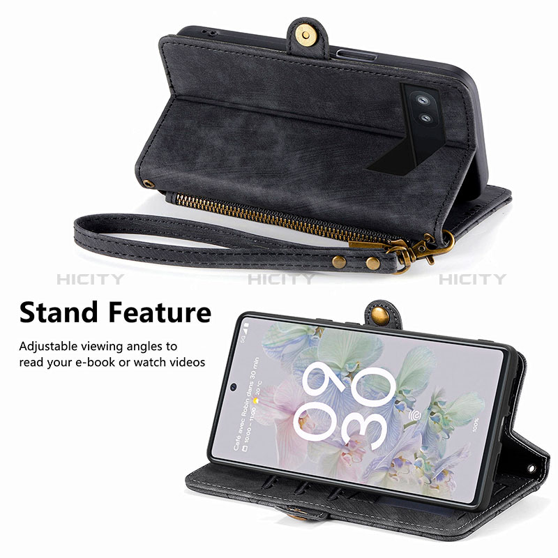 Funda de Cuero Cartera con Soporte Carcasa S17D para Google Pixel 6a 5G