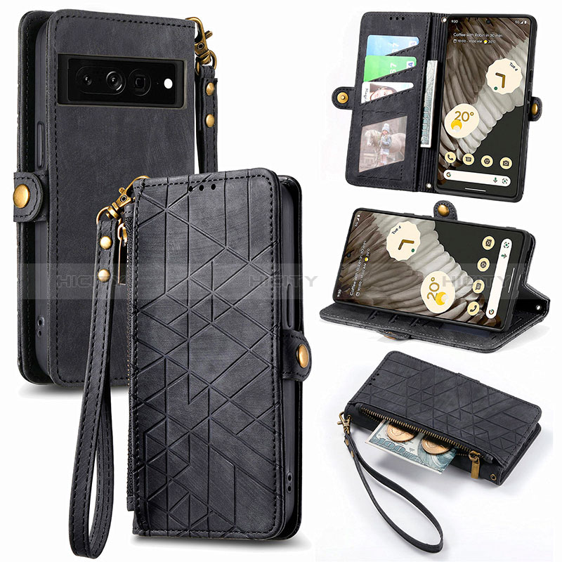 Funda de Cuero Cartera con Soporte Carcasa S17D para Google Pixel 7 Pro 5G