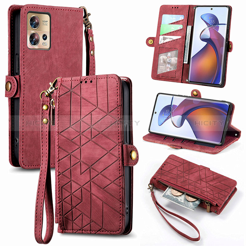 Funda de Cuero Cartera con Soporte Carcasa S17D para Motorola Moto Edge 30 Pro 5G