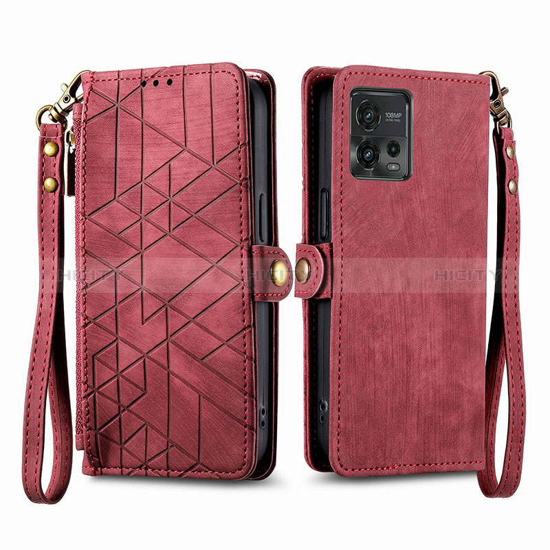 Funda de Cuero Cartera con Soporte Carcasa S17D para Motorola Moto G72