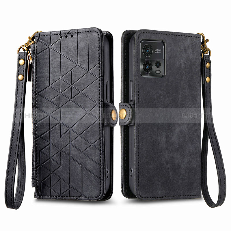 Funda de Cuero Cartera con Soporte Carcasa S17D para Motorola Moto G72