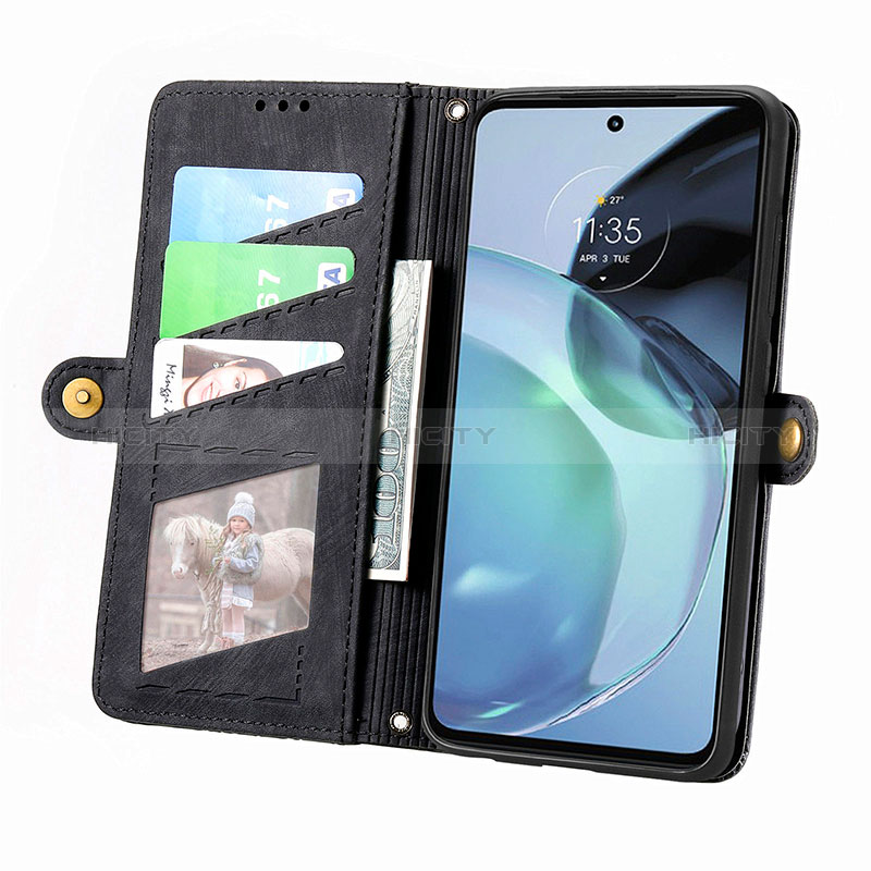 Funda de Cuero Cartera con Soporte Carcasa S17D para Motorola Moto G72