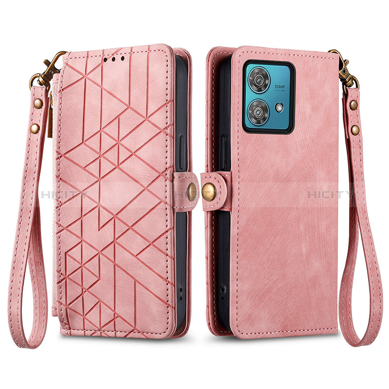 Funda de Cuero Cartera con Soporte Carcasa S17D para Motorola Moto G84 5G